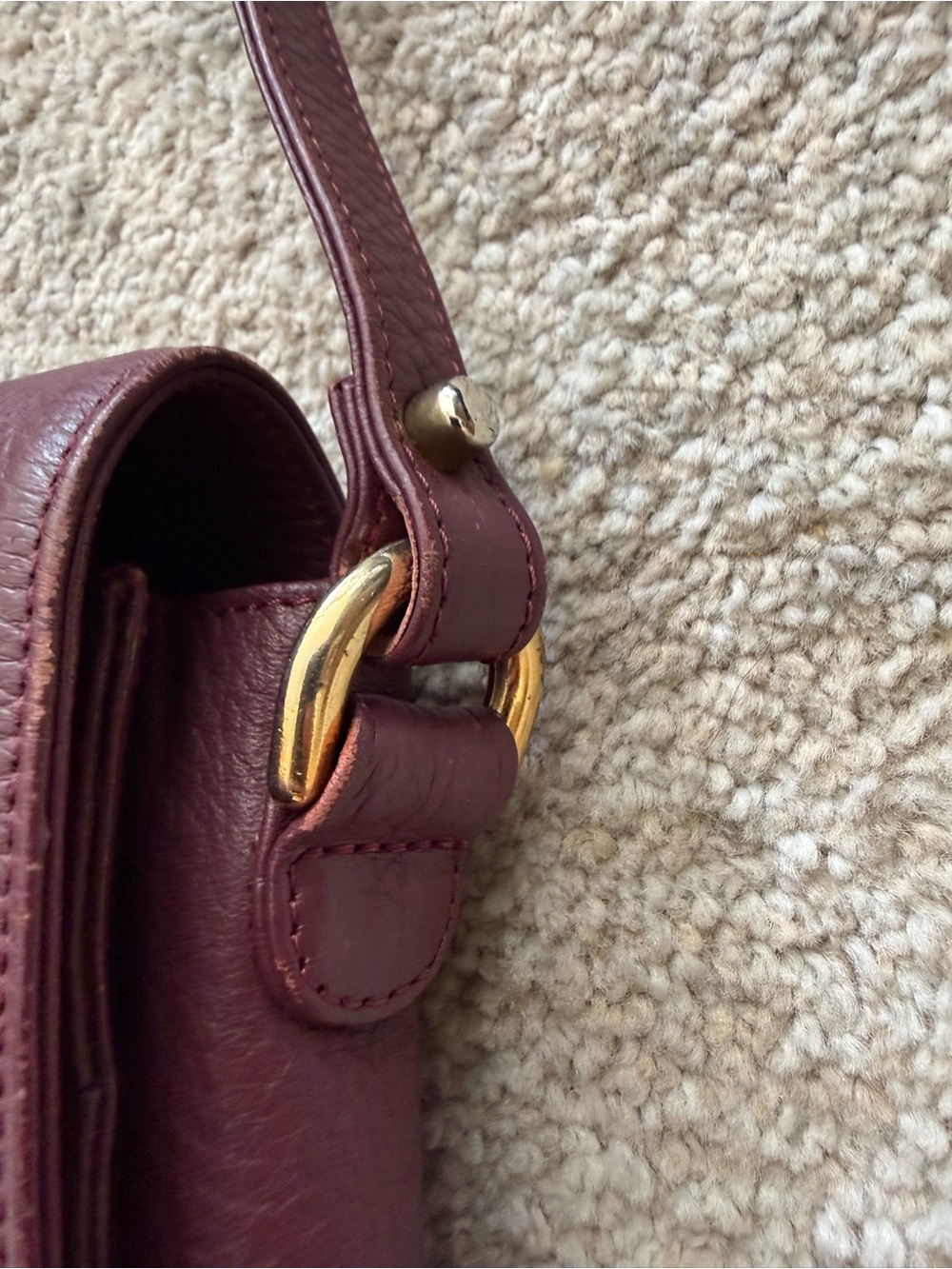 Cuyana Burgundy Leather Crossbody Bag - Picture 6 of 12